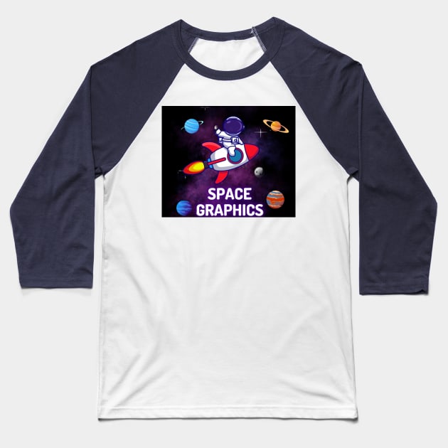 Space graphic T-shirt Baseball T-Shirt by Yash_Sailani